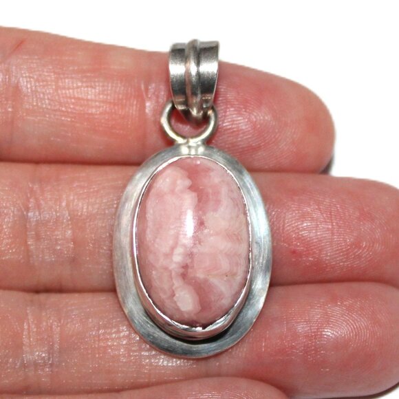 Sterling Silver Rhodochrosite Pendant - Picture 4 of 4